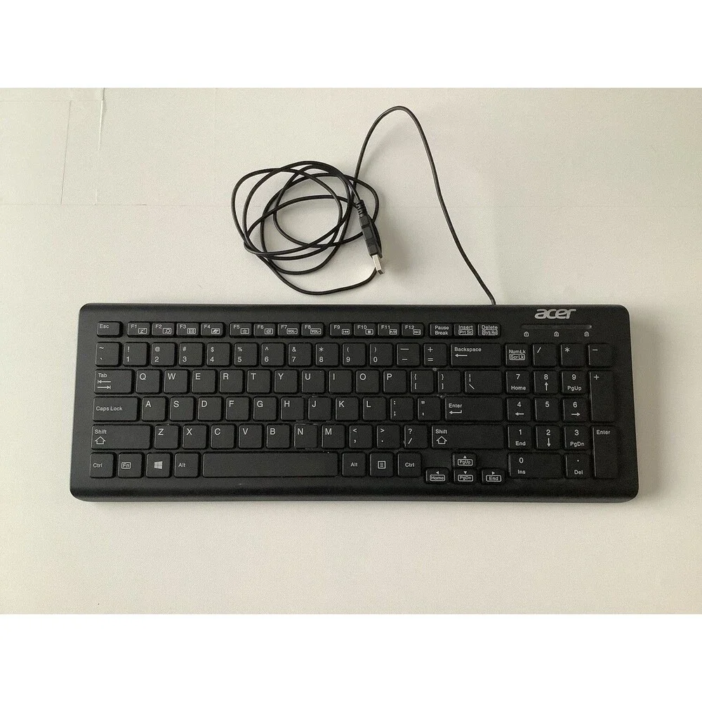 Acer Keyboard Wired USB DKUSB1P0CA Keyboard QWERTY Standard Black Pre-owned